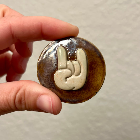 Metalhånd keramikmagnet