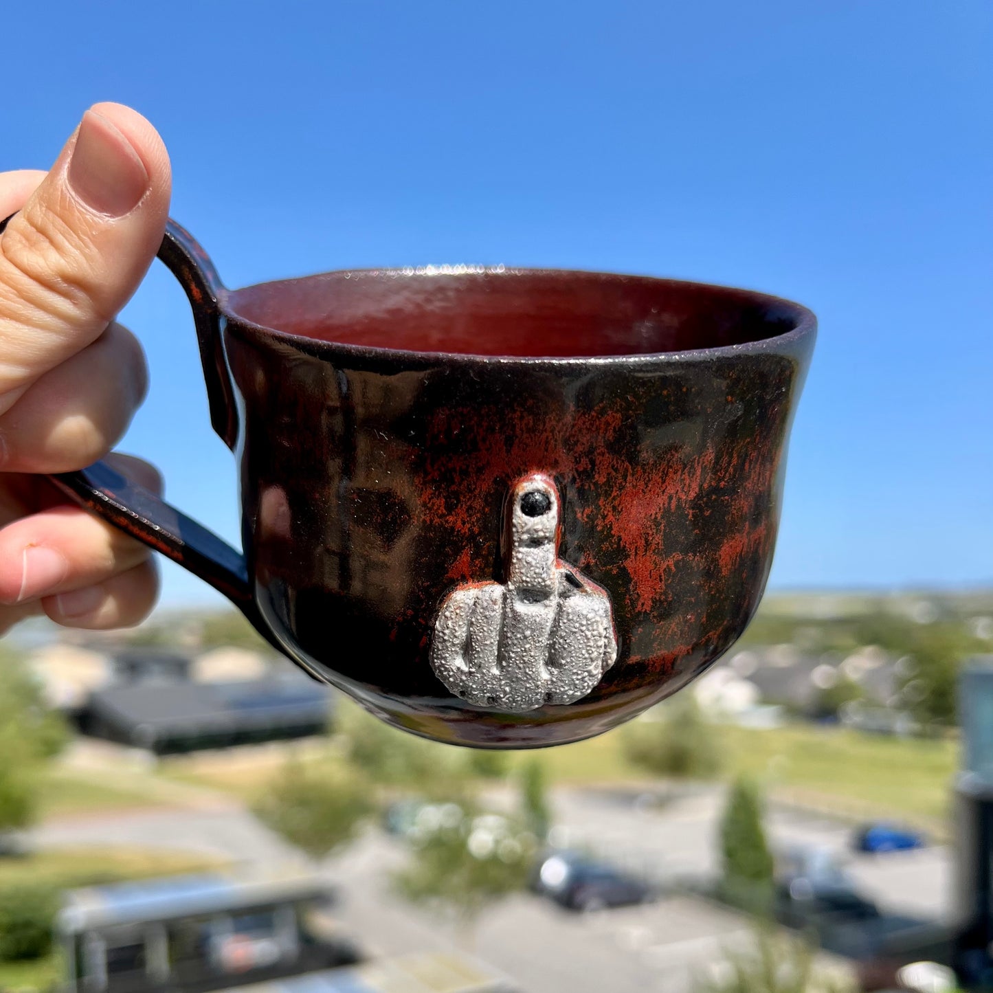 Fuck finger keramik krus