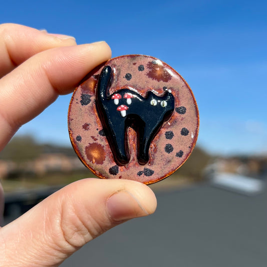 Kat keramikmagnet