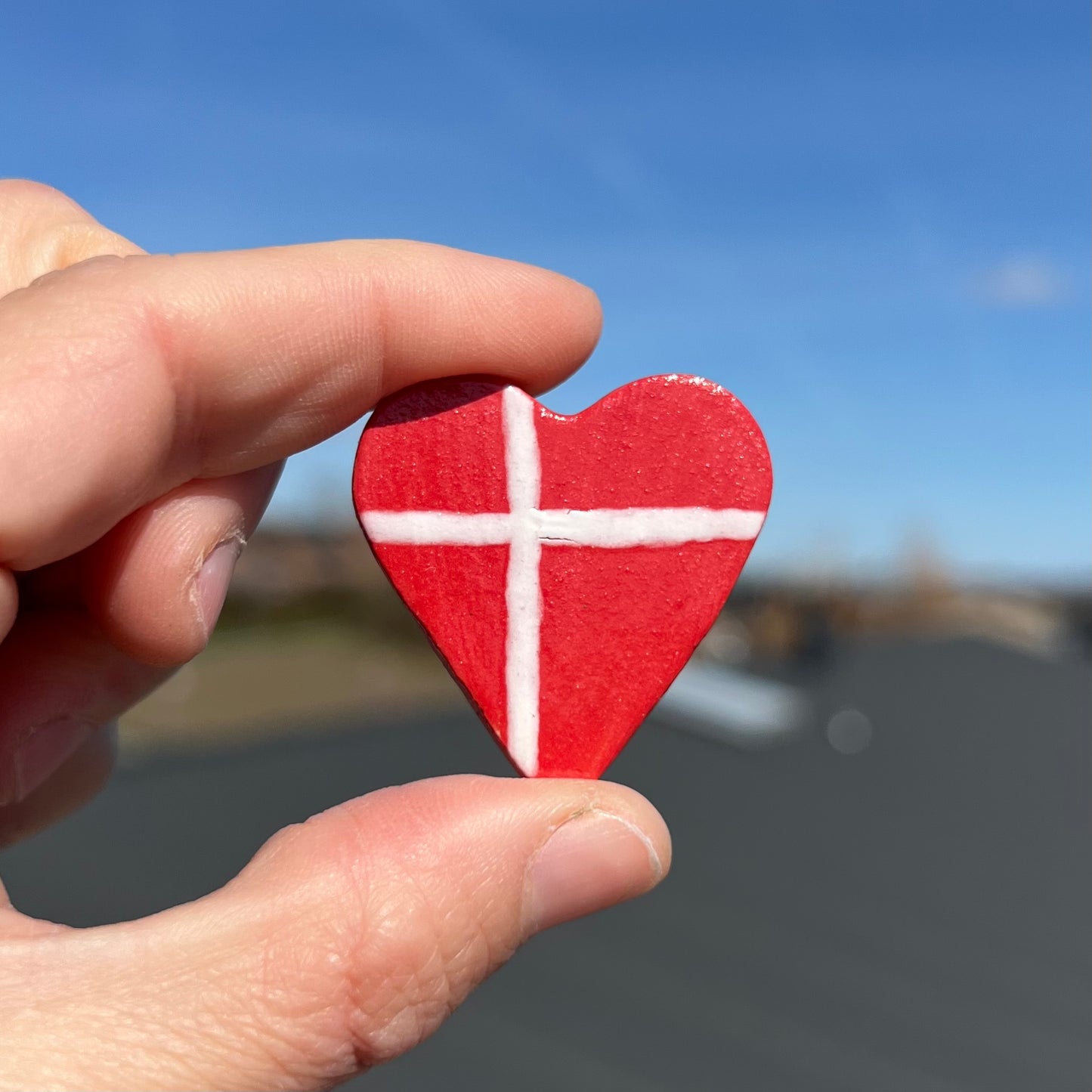 Dannebrog keramikmagnet