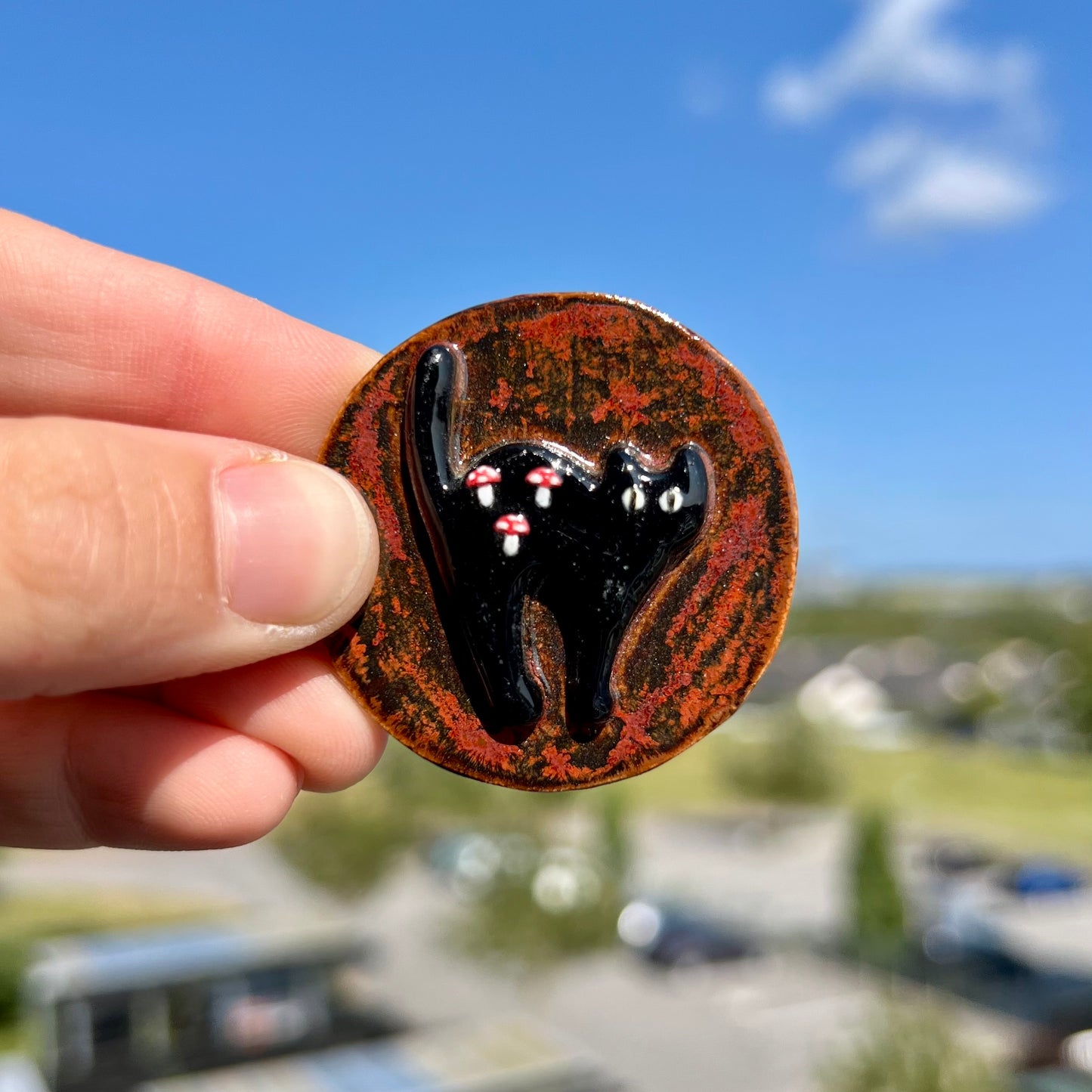 Kat keramikmagnet