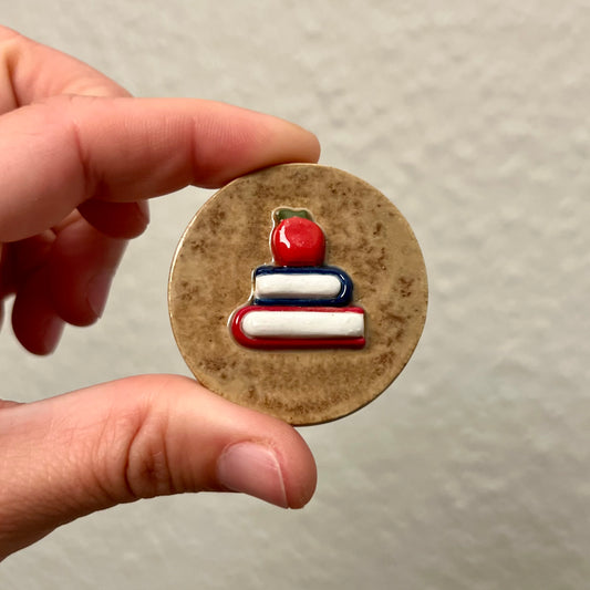 Bøger keramikmagnet