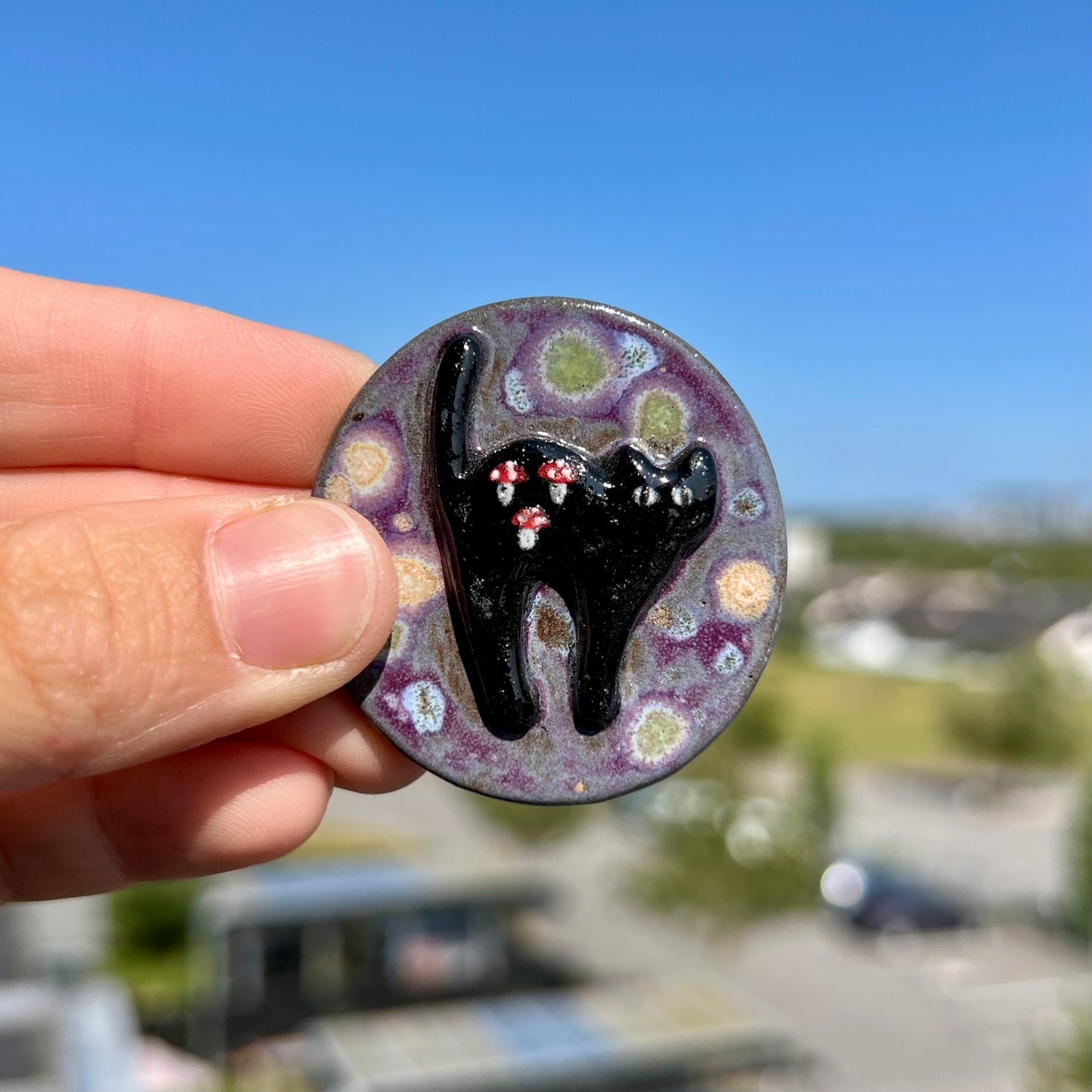 Kat keramikmagnet